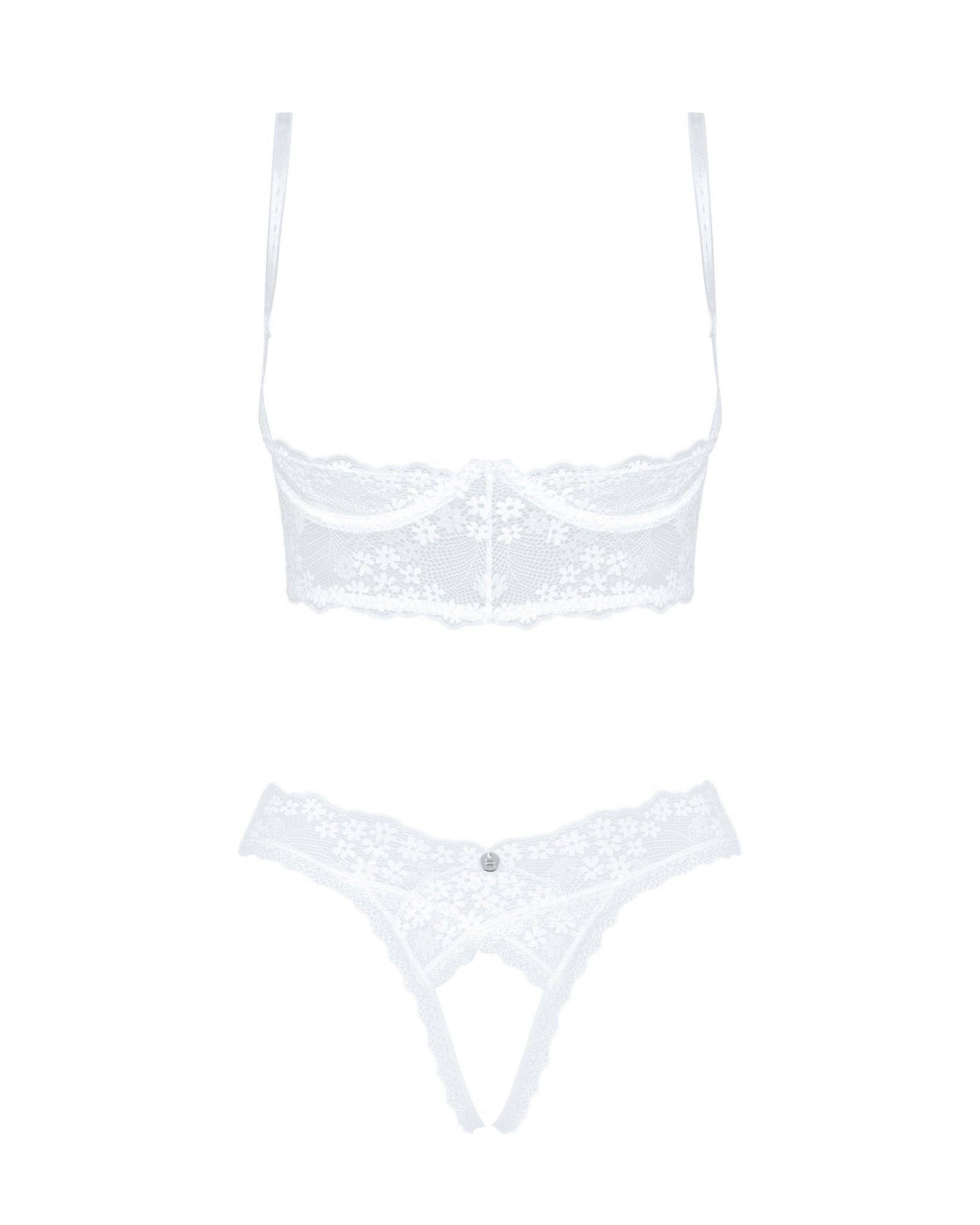white open cup bra set