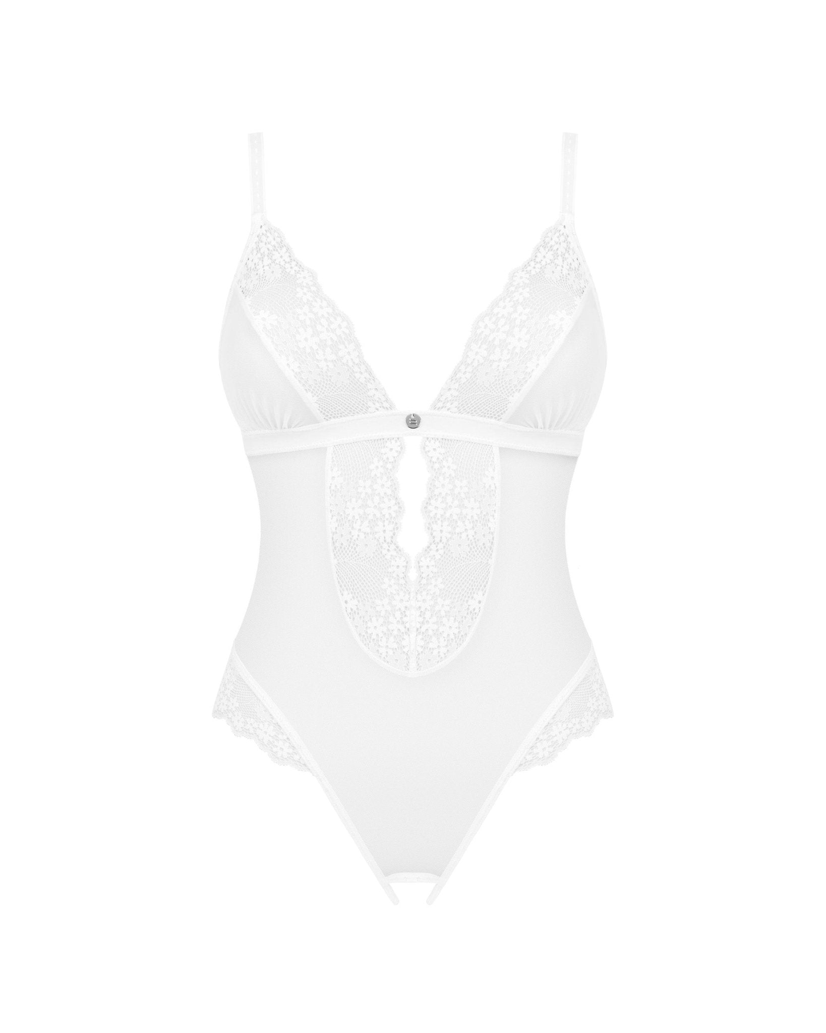 white crotchless teddy