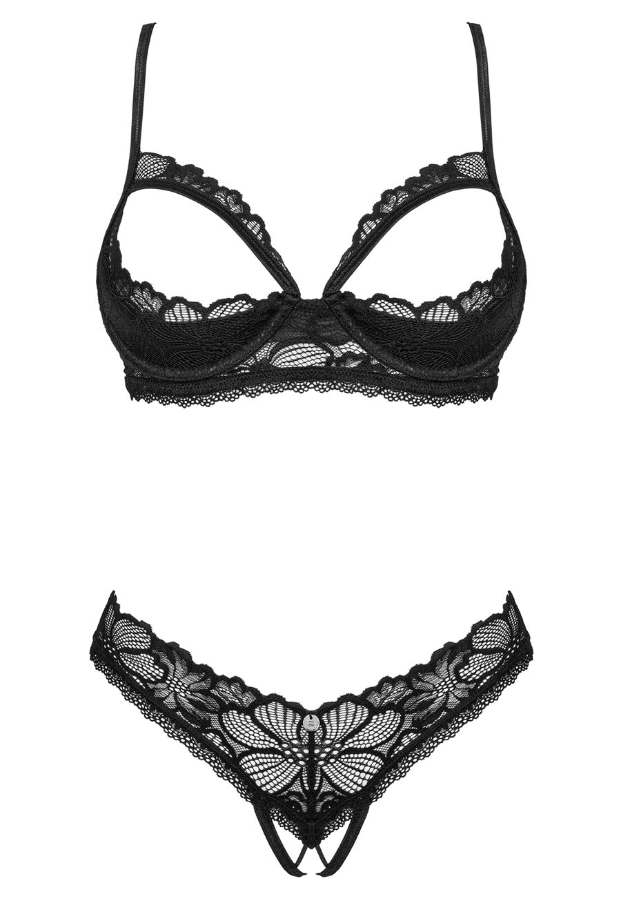 cupless black bra