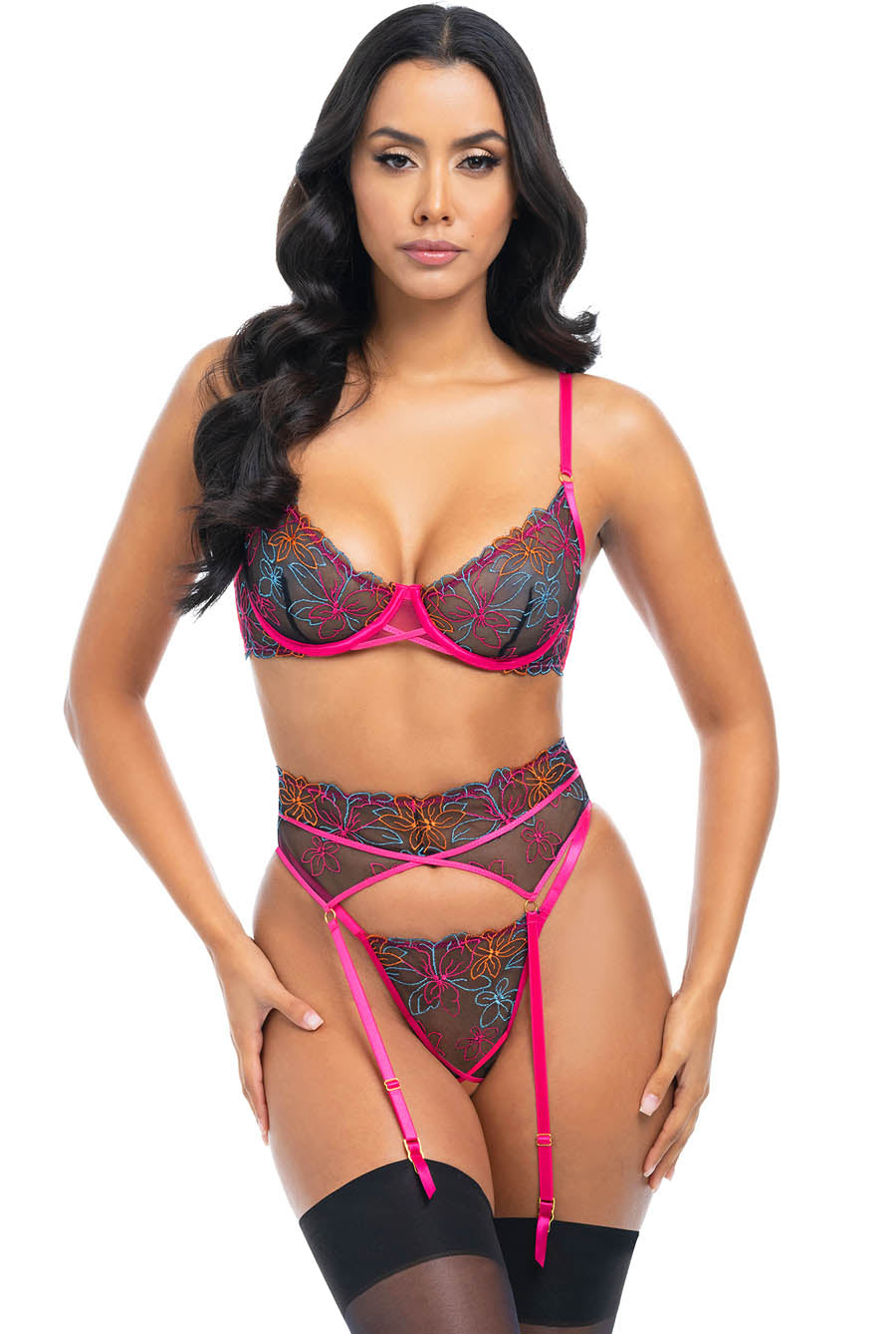 pink cotchless lingerie set