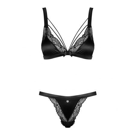black tri bra set