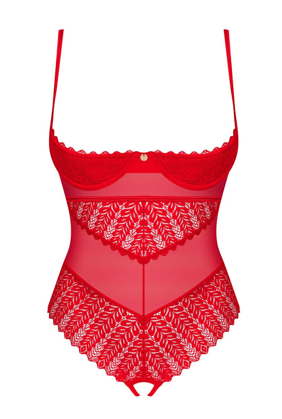 red crotchless bodysuit