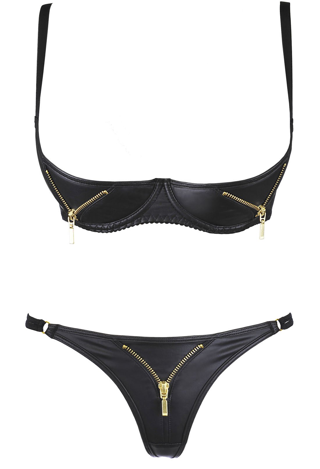 leather bra and gstring set