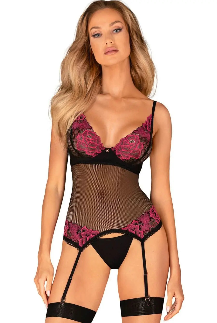 pink and black lingerie