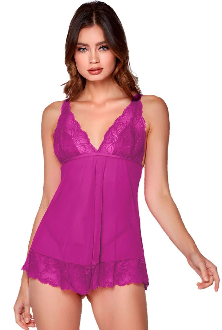pink sheer women's sleepwear nighty