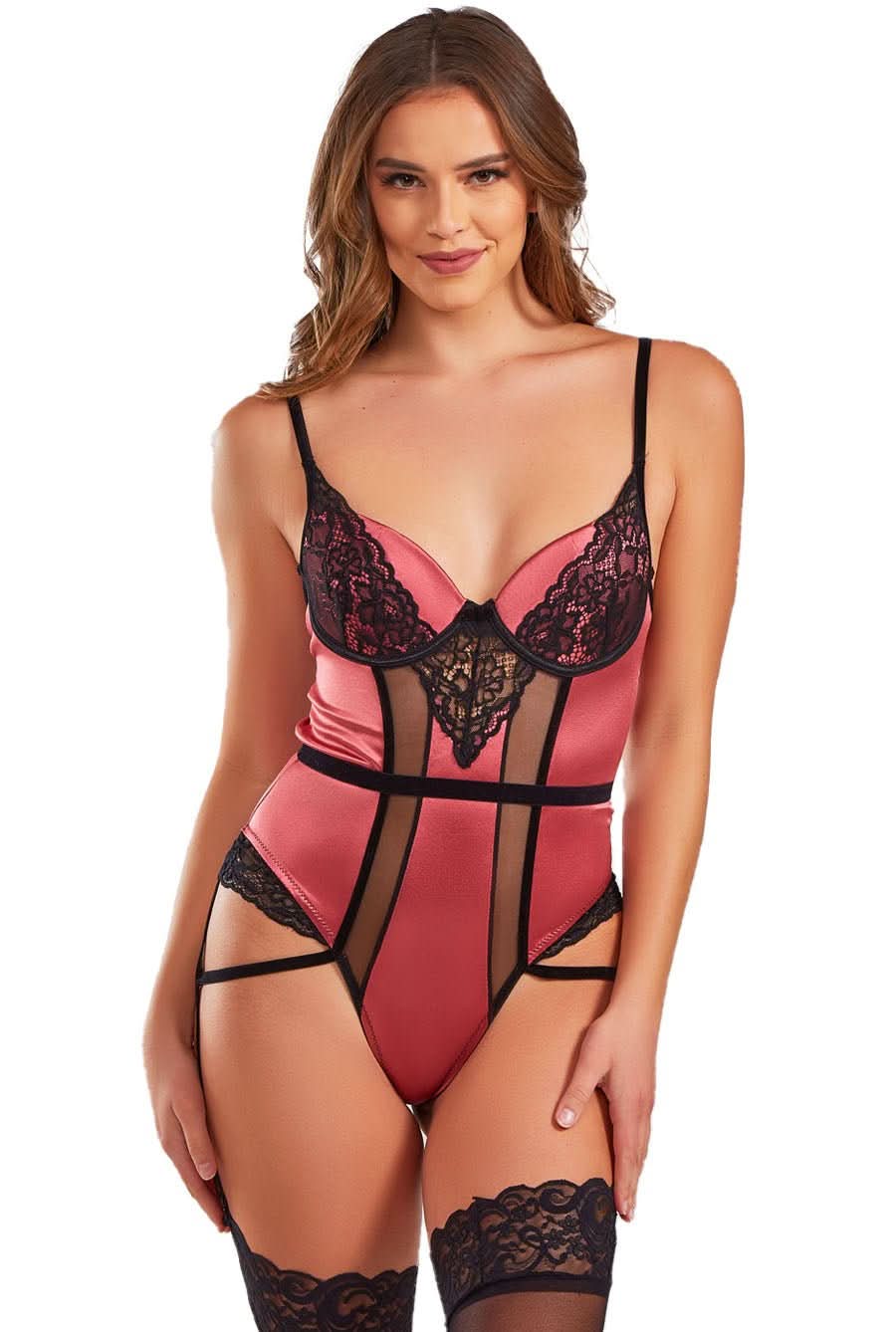 satin and lace teddy
