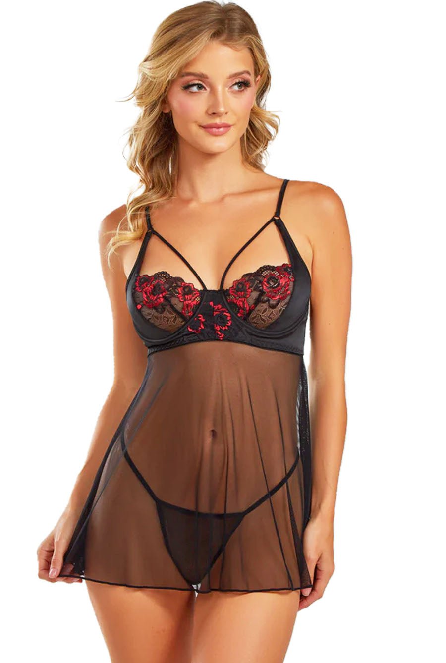 black sheer lingerie