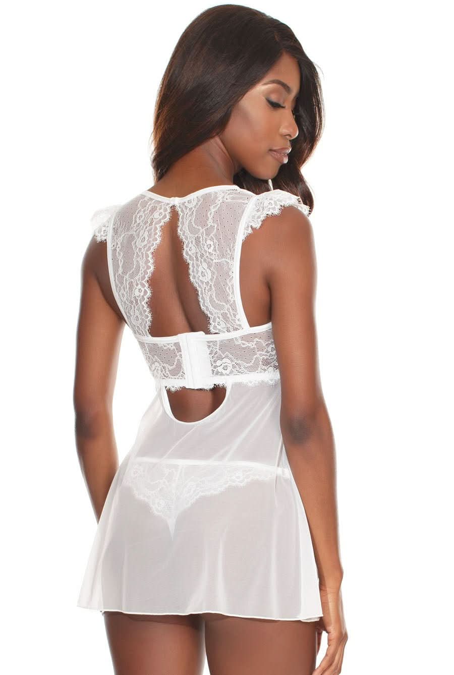 white babydoll sheer