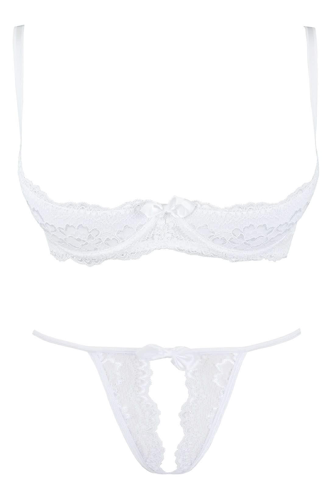white open cup bra
