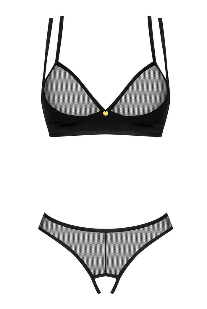 Fishnet Cupless Bra, G-string And Matching Garterbelt main image 1