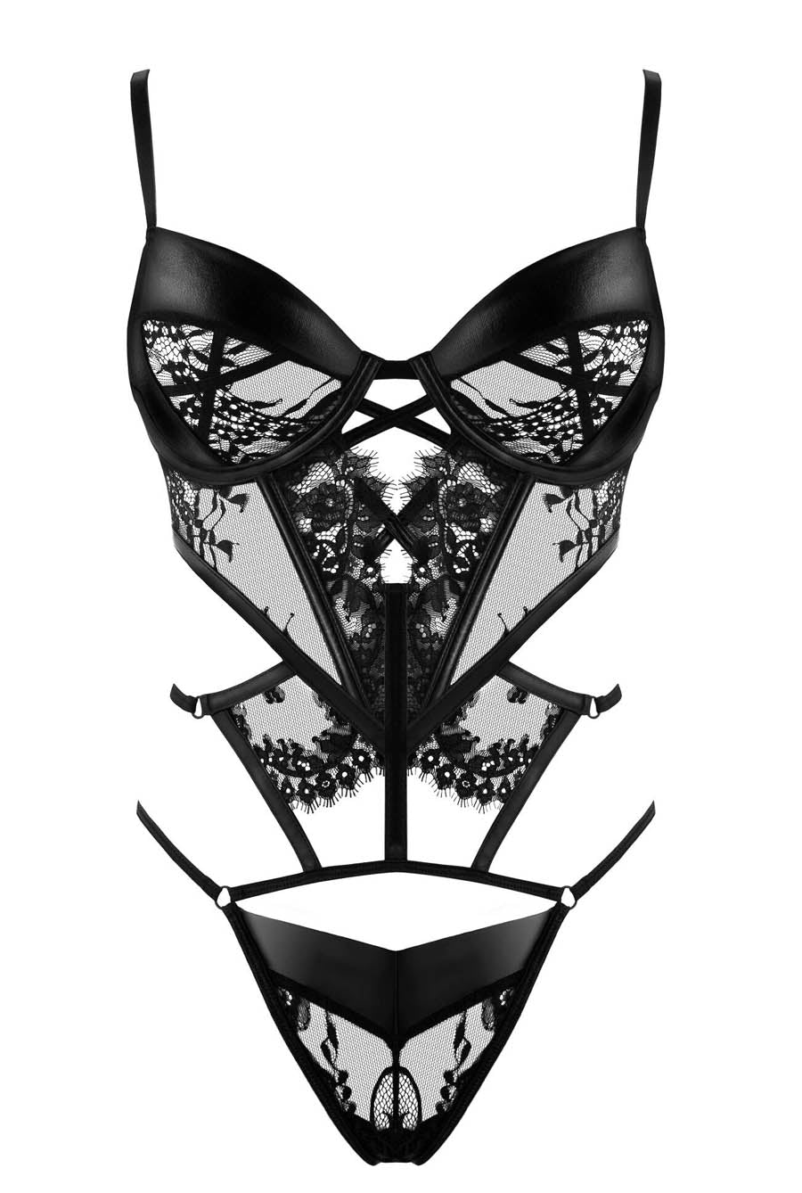 leather teddy bodysuit