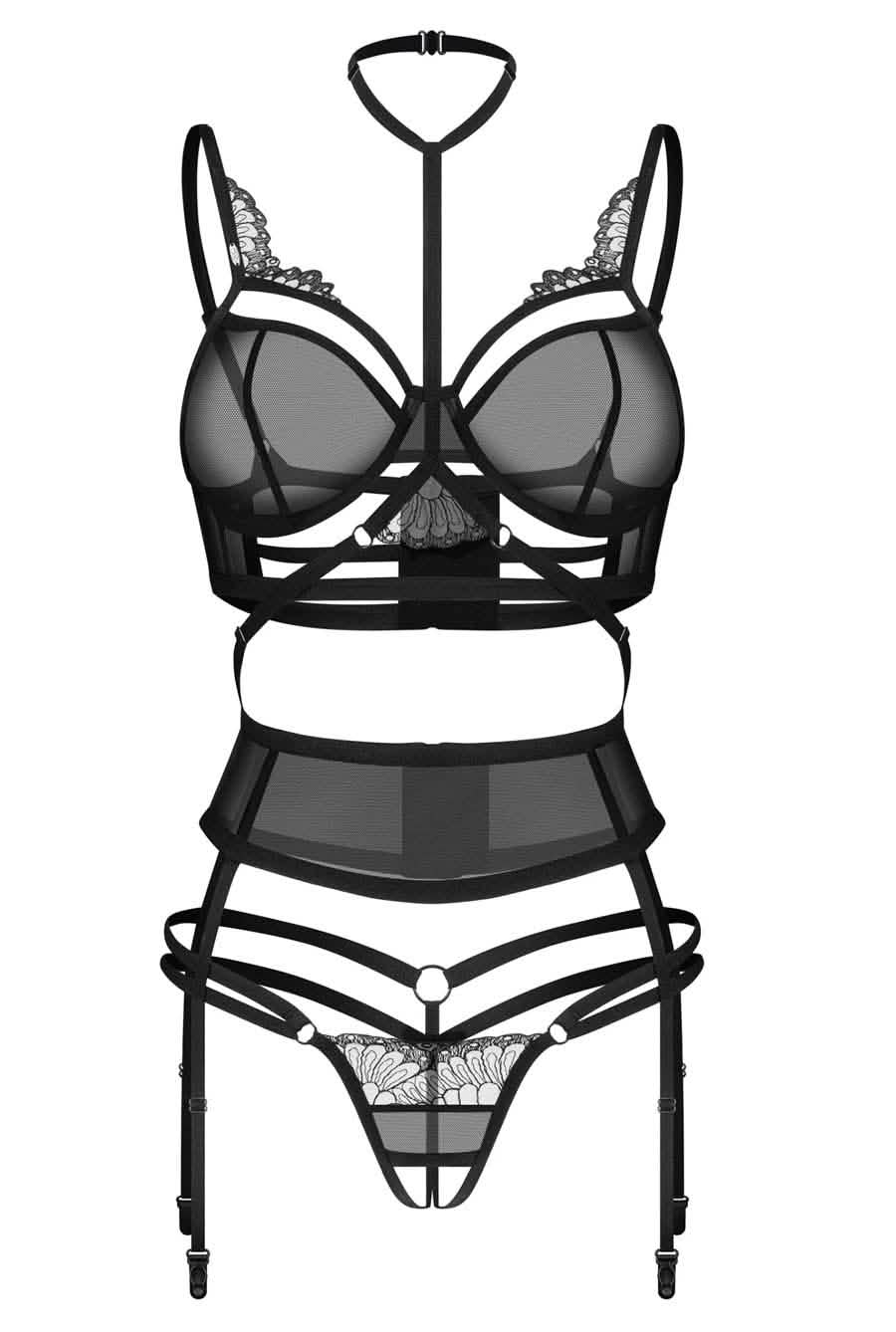 erotic black lingerie set
