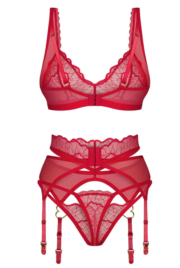 Sexy Red Lace Bra 3 Piece Lingerie Set Lingerie Fox Australia sexy-red-lace-bra-3-piece-lingerie-set-lingerie-fox-australia